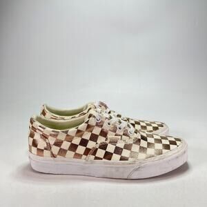 Vans Era Checkerboard Rose Gold Metallic Skate Sneakers Shoes Women's Size 9